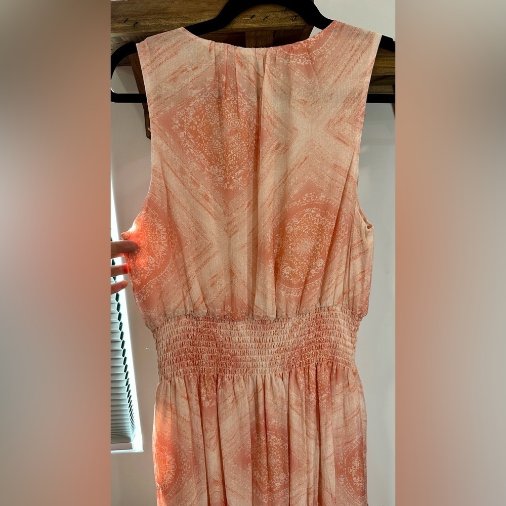 NWT Ramy Brook Printed Poppy Peach Maxi Dress Silk Blend Small - Picture 7 of 11